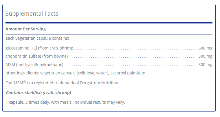 Glucosamine + Chondroitin avec MSM